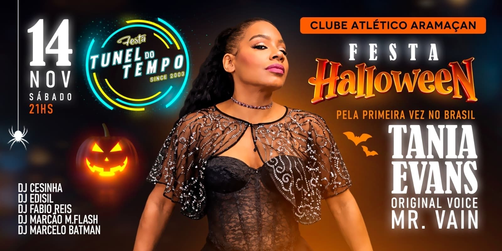 Banner do evento Festa Halloween - Túnel do Tempo
